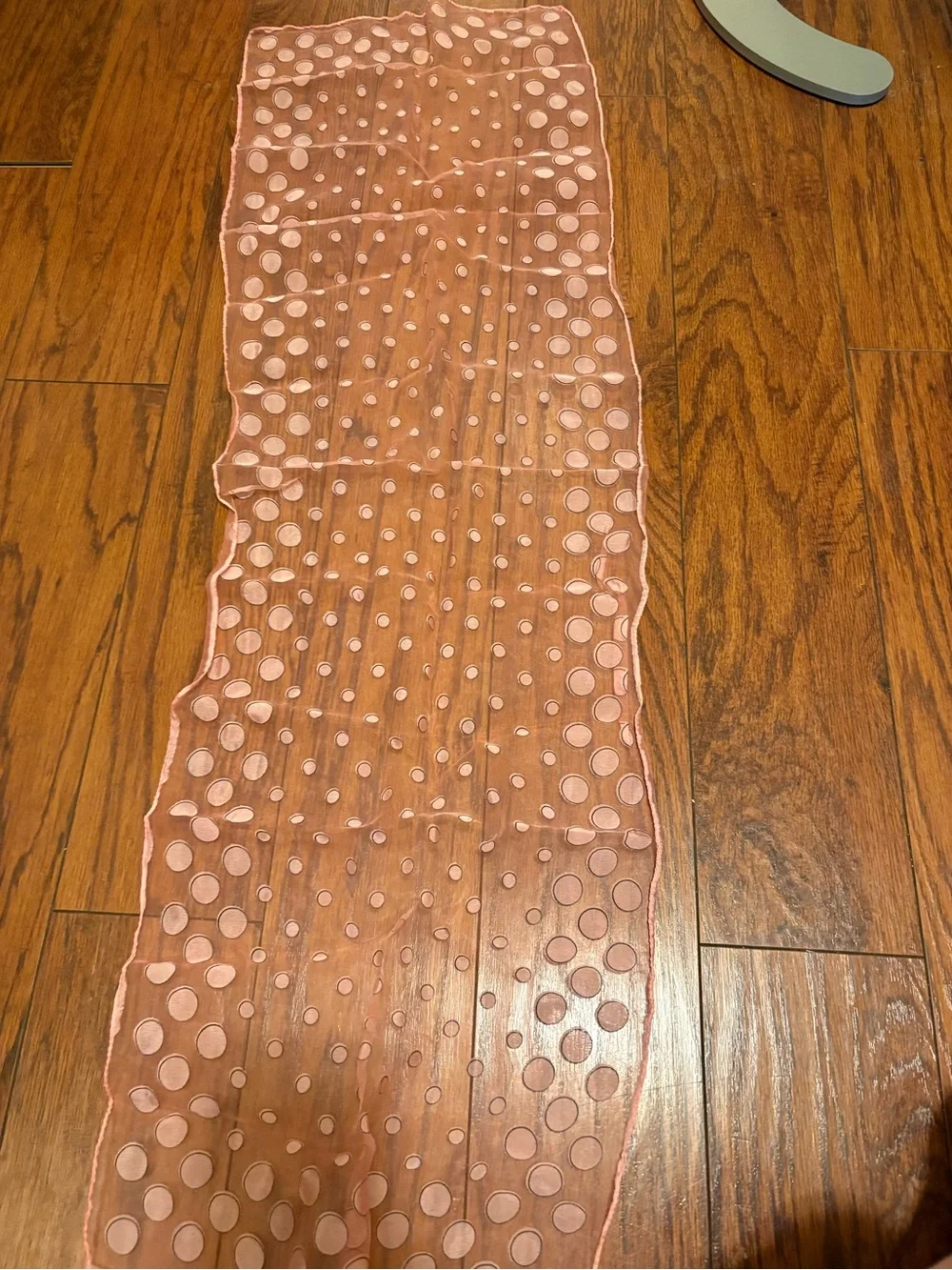 Vintage Pink Polka Dot Sheer Scarf